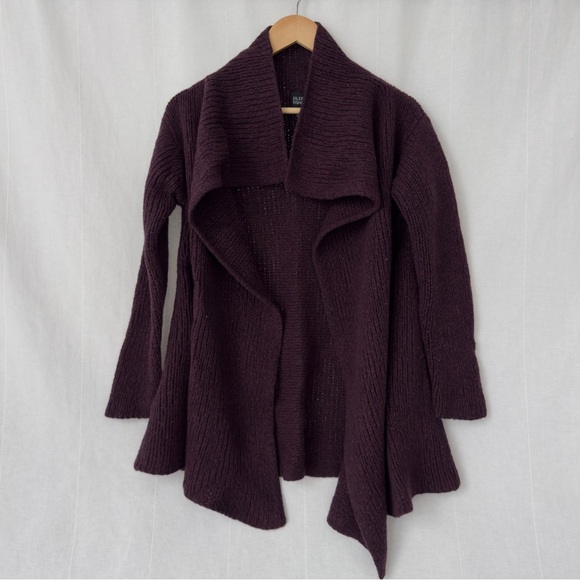 Eileen Fisher Sweaters - EILEEN FISHER | Italian Wool Blend Shawl Collar Cardigan Burgundy Plum | Size S
